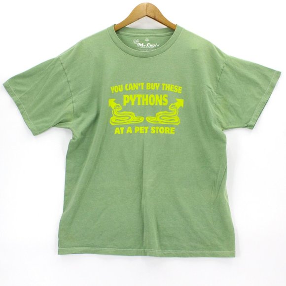 Mr. Chips Men's Tan Short Sleeve You Can't Buy These Pythons Graphic T-Shirt XL - Picture 1 of 8